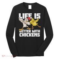 Funny Animal Farmer Dabbing Rooster Dab Hen Chicken Long Sleeve Shirt thumb 0