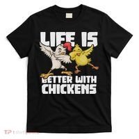 Funny Animal Farmer Dabbing Rooster Dab Hen Chicken T-Shirt thumb 0