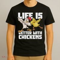 Funny Animal Farmer Dabbing Rooster Dab Hen Chicken T-Shirt thumb 3