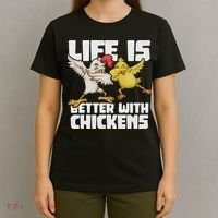 Funny Animal Farmer Dabbing Rooster Dab Hen Chicken T-Shirt thumb 4