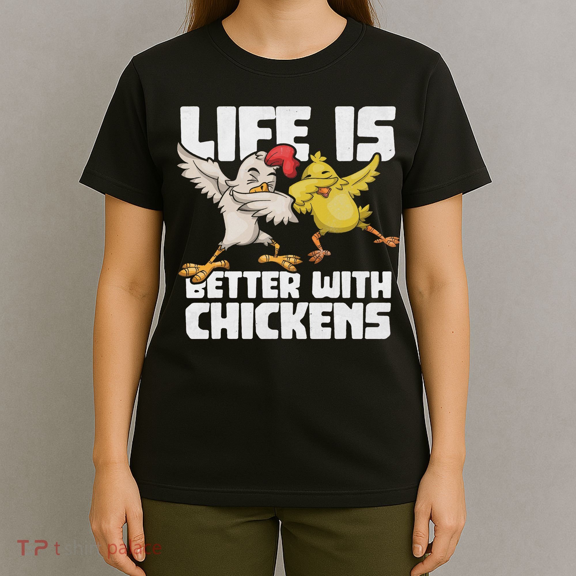 Funny Animal Farmer Dabbing Rooster Dab Hen Chicken T-Shirt