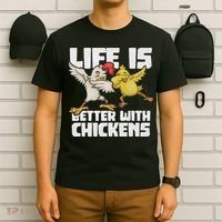 Funny Animal Farmer Dabbing Rooster Dab Hen Chicken T-Shirt thumb 6