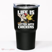 Funny Animal Farmer Dabbing Rooster Dab Hen Chicken Tumbler thumb 0