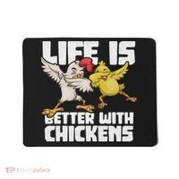 Funny Animal Farmer Dabbing Rooster Dab Hen Chicken Mousepad thumb 0