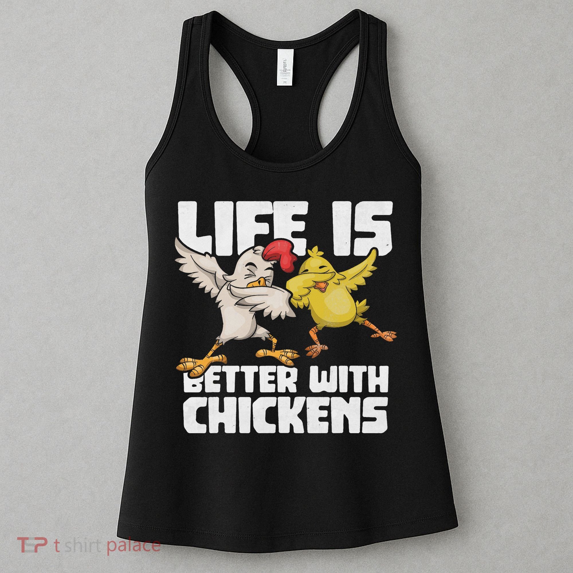 Funny Animal Farmer Dabbing Rooster Dab Hen Chicken Women's Tank Top