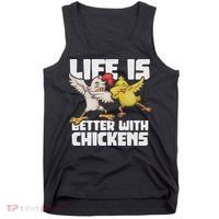 Funny Animal Farmer Dabbing Rooster Dab Hen Chicken Tank Top thumb 0