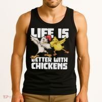 Funny Animal Farmer Dabbing Rooster Dab Hen Chicken Tank Top thumb 3