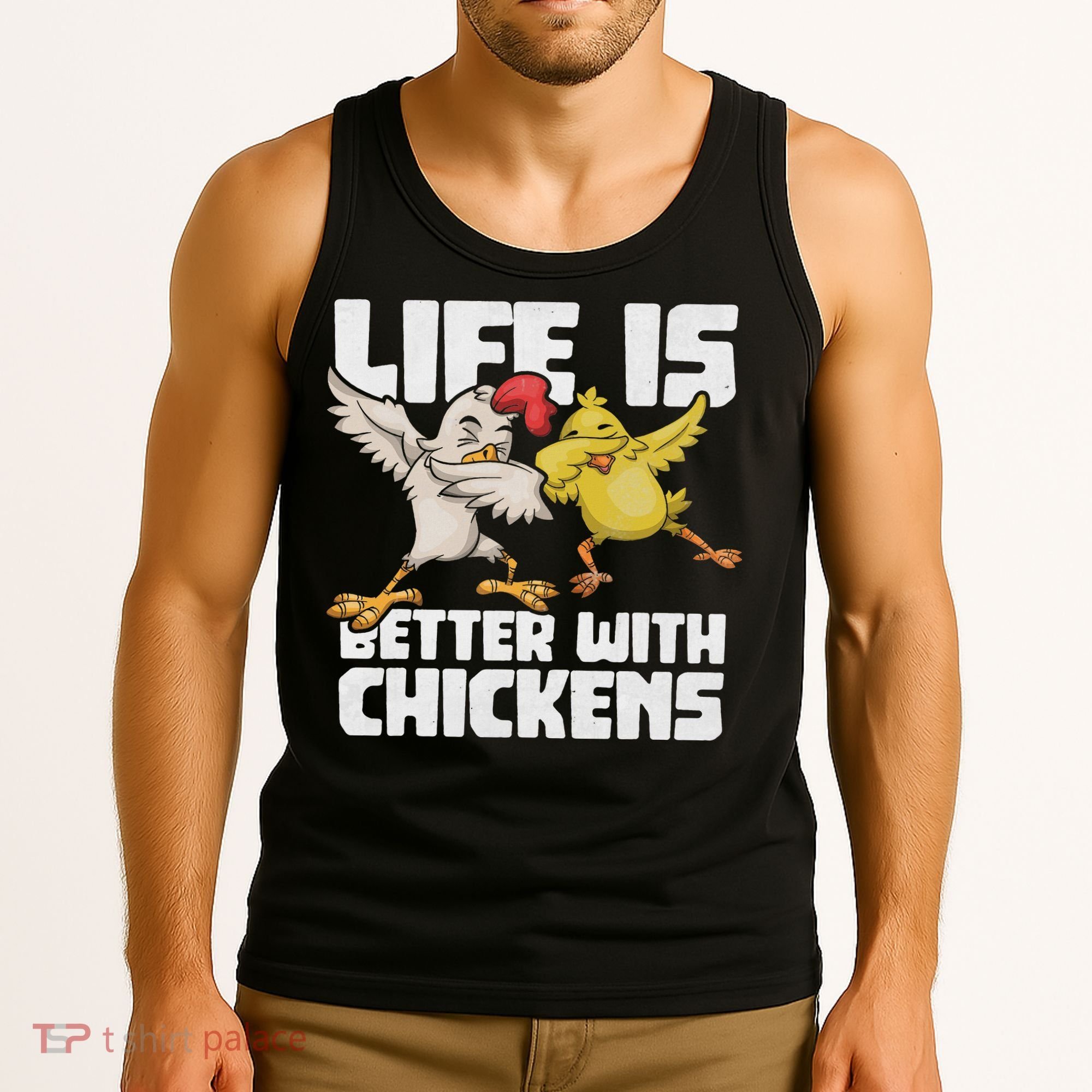 Funny Animal Farmer Dabbing Rooster Dab Hen Chicken Tank Top