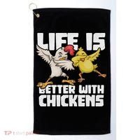 Funny Animal Farmer Dabbing Rooster Dab Hen Chicken Golf Towel thumb 0