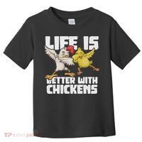 Funny Animal Farmer Dabbing Rooster Dab Hen Chicken Toddler T-Shirt thumb 0