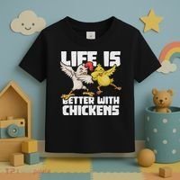 Funny Animal Farmer Dabbing Rooster Dab Hen Chicken Toddler T-Shirt thumb 3