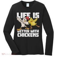 Funny Animal Farmer Dabbing Rooster Dab Hen Chicken Women's Long Sleeve Shirt thumb 0