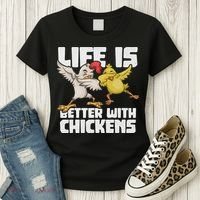 Funny Animal Farmer Dabbing Rooster Dab Hen Chicken Women's T-Shirt thumb 3