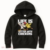 Funny Animal Farmer Dabbing Rooster Dab Hen Chicken Kids Hoodie thumb 0