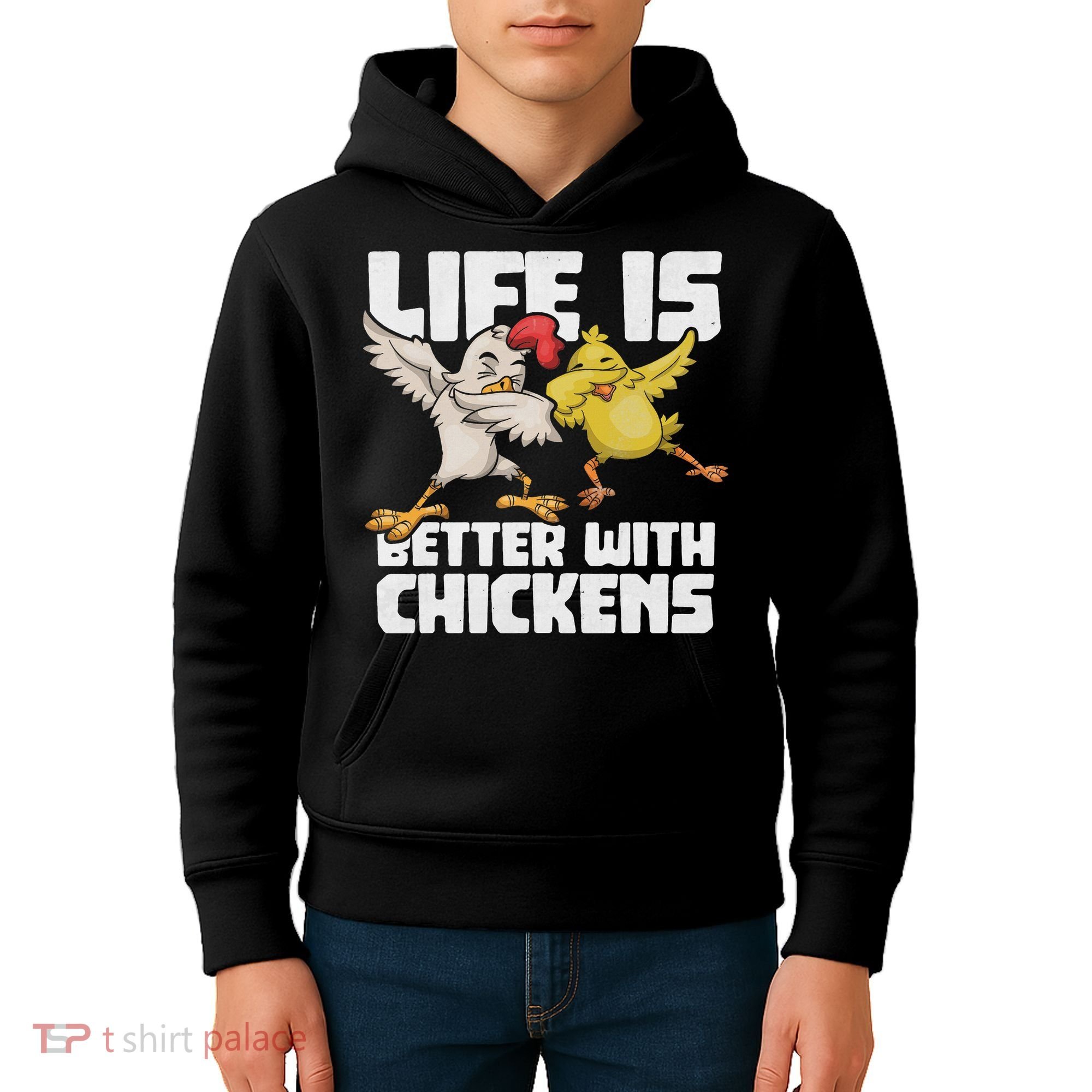 Funny Animal Farmer Dabbing Rooster Dab Hen Chicken Kids Hoodie