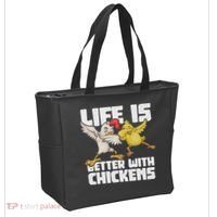 Funny Animal Farmer Dabbing Rooster Dab Hen Chicken Tote Bag thumb 2