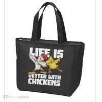 Funny Animal Farmer Dabbing Rooster Dab Hen Chicken Tote Bag thumb 3