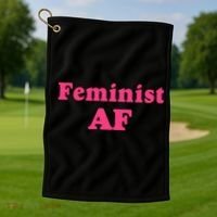 Feminist Af Feminism Retro Style Cool Gift Golf Towel thumb 1