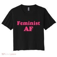 Feminist Af Feminism Retro Style Cool Gift Women's Crop Top Tee thumb 0