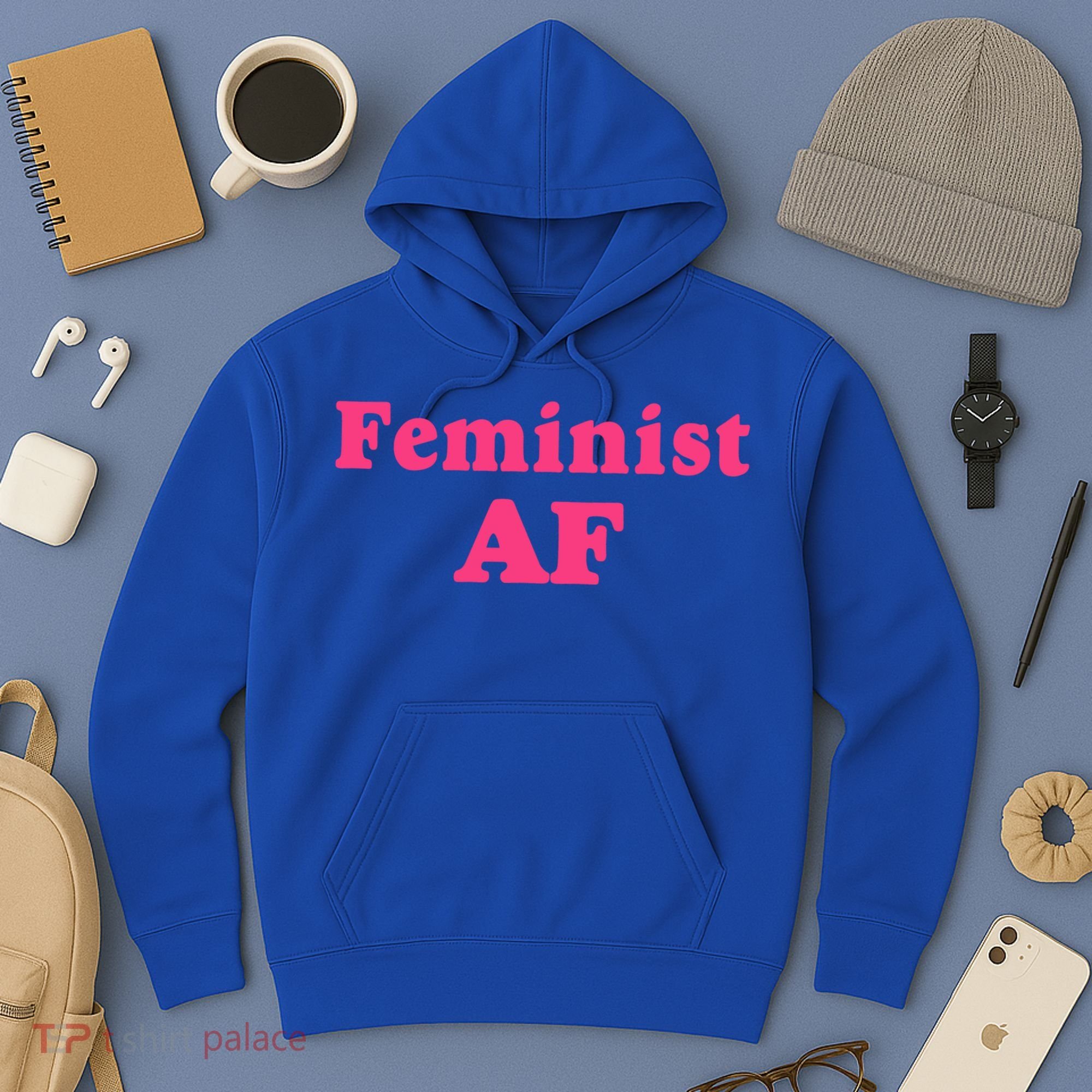 Feminist Af Feminism Retro Style Cool Gift Hoodie
