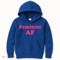 Feminist Af Feminism Retro Style Cool Gift Kids Hoodie thumb 0