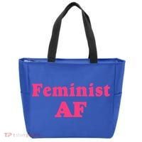 Feminist Af Feminism Retro Style Cool Gift Tote Bag thumb 0