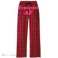 Feminist Af Feminism Retro Style Cool Gift Women's Flannel Plaid Pajama Pants thumb 0