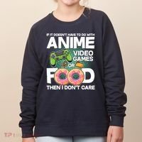 Funny Anime Food And Video Games Women's Sweatshirt thumb 0