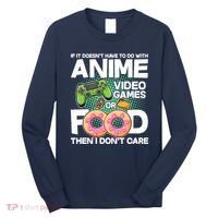 Funny Anime Food And Video Games Long Sleeve Shirt thumb 0
