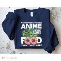 Funny Anime Food And Video Games Sweatshirt thumb 2