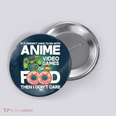 Funny Anime Food And Video Games Button