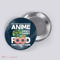 Funny Anime Food And Video Games Button thumb 0