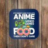 Funny Anime Food And Video Games Coaster thumb 0