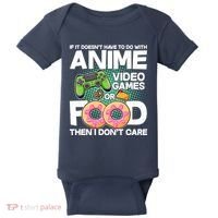 Funny Anime Food And Video Games Baby Bodysuit thumb 0