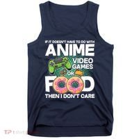 Funny Anime Food And Video Games Tank Top thumb 0