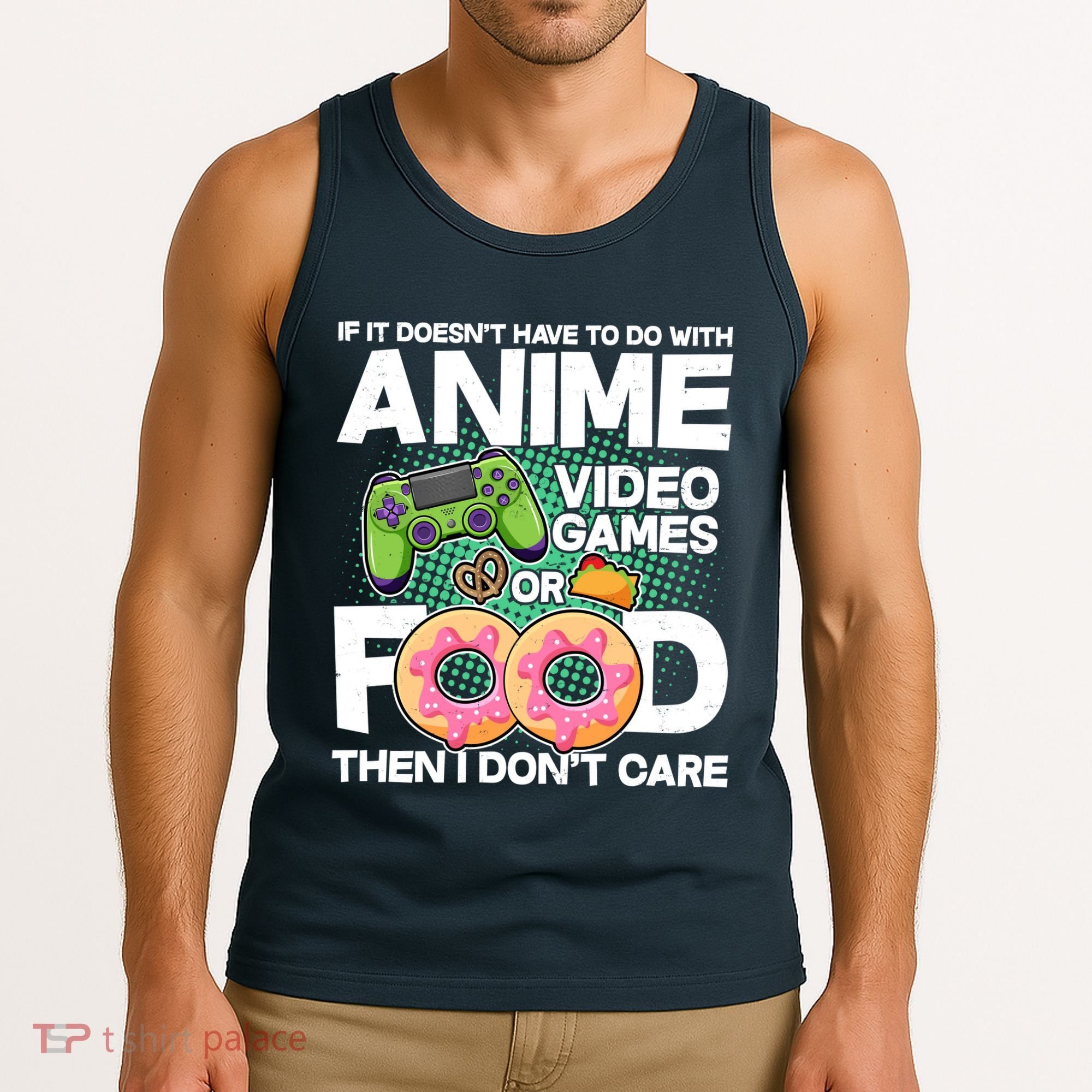 Funny Anime Food And Video Games Tank Top