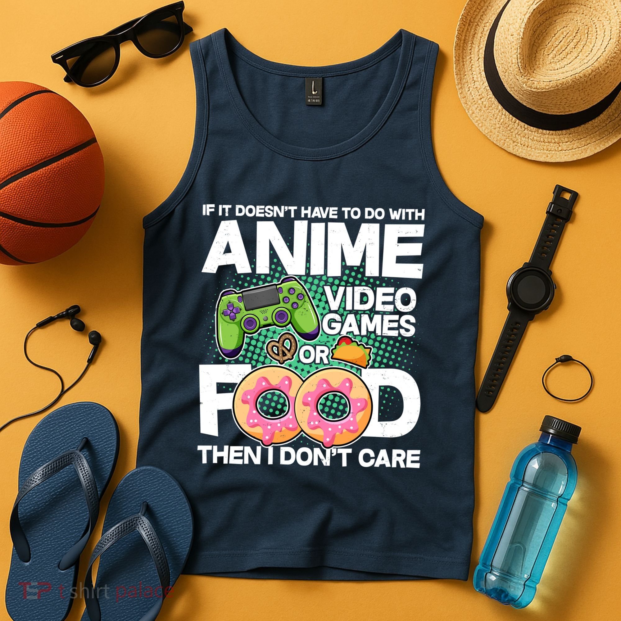 Funny Anime Food And Video Games Tank Top