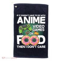 Funny Anime Food And Video Games Golf Towel thumb 0