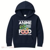 Funny Anime Food And Video Games Kids Hoodie thumb 0