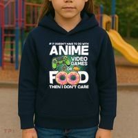 Funny Anime Food And Video Games Kids Hoodie thumb 3