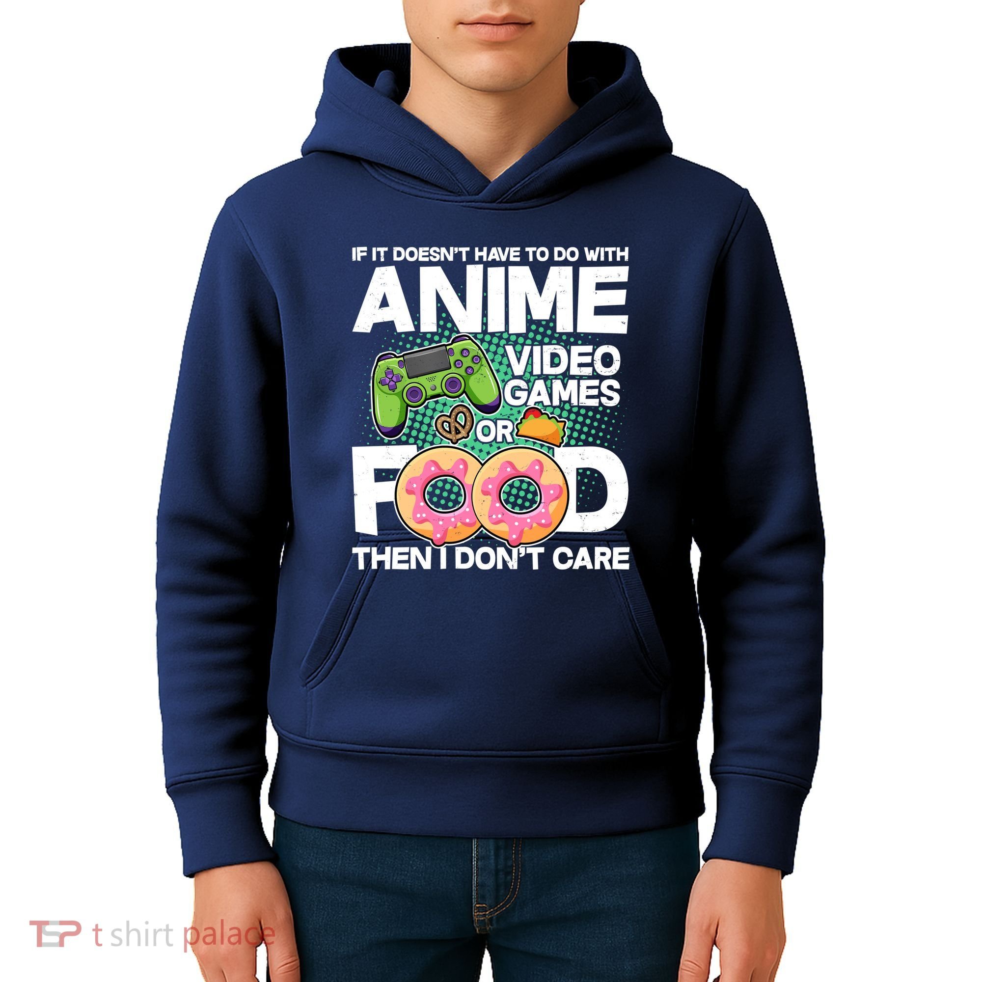Funny Anime Food And Video Games Kids Hoodie