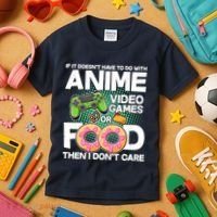 Funny Anime Food And Video Games Kids T-Shirt thumb 3