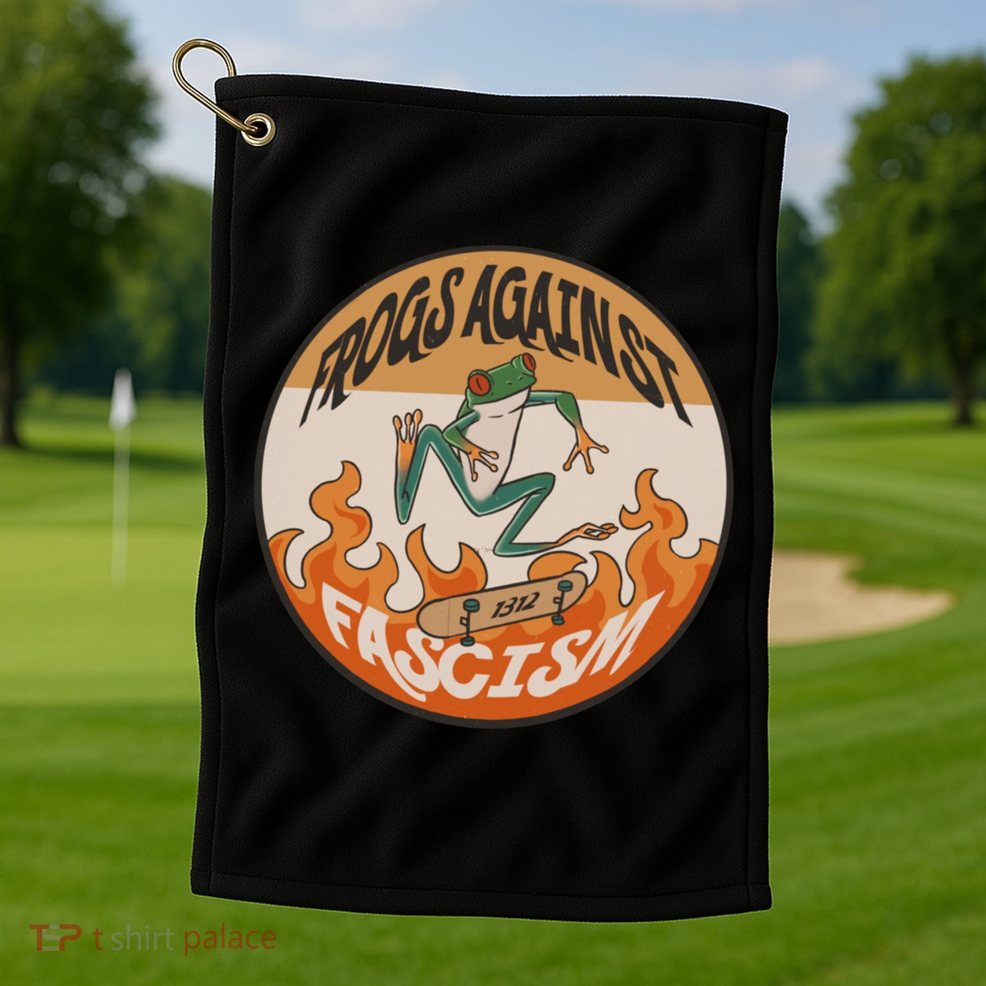 Frogs Against Fascism Golf Towel
