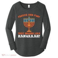 festive and fun that sounds like Hanukah Festival Women's Perfect Tri Tunic Long Sleeve Shirt thumb 0