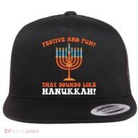 festive and fun that sounds like Hanukah Festival Flat Bill Trucker Hat thumb 0