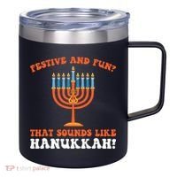 festive and fun that sounds like Hanukah Festival 12oz Stainless Steel Coffee Mug thumb 0