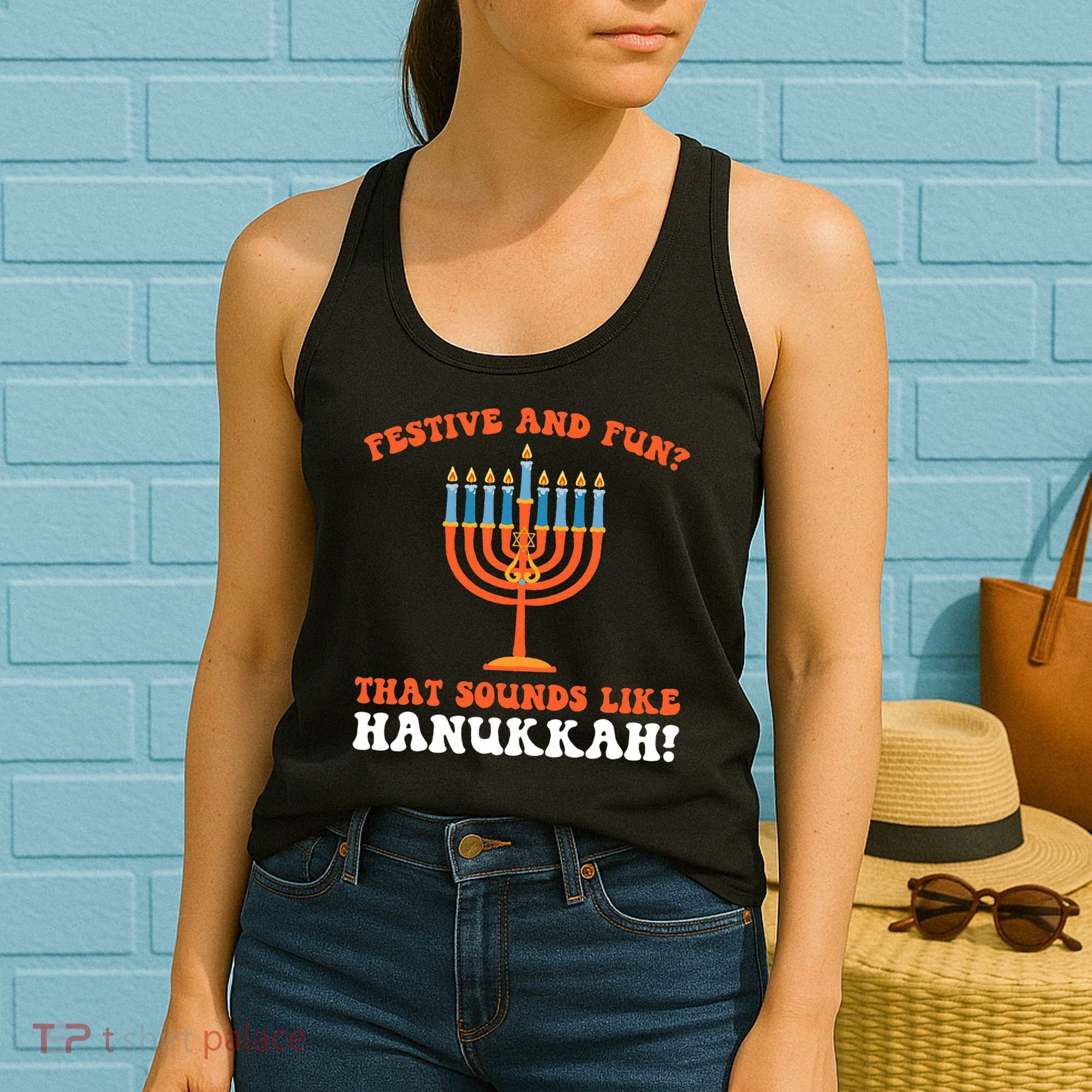 festive and fun that sounds like Hanukah Festival Women's Tank Top