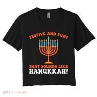festive and fun that sounds like Hanukah Festival Women's Crop Top Tee thumb 0
