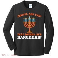 festive and fun that sounds like Hanukah Festival Kids Long Sleeve Shirt thumb 0