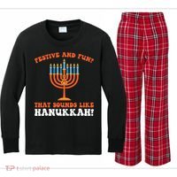 festive and fun that sounds like Hanukah Festival Kids Long Sleeve Plaid Pajama Set thumb 0